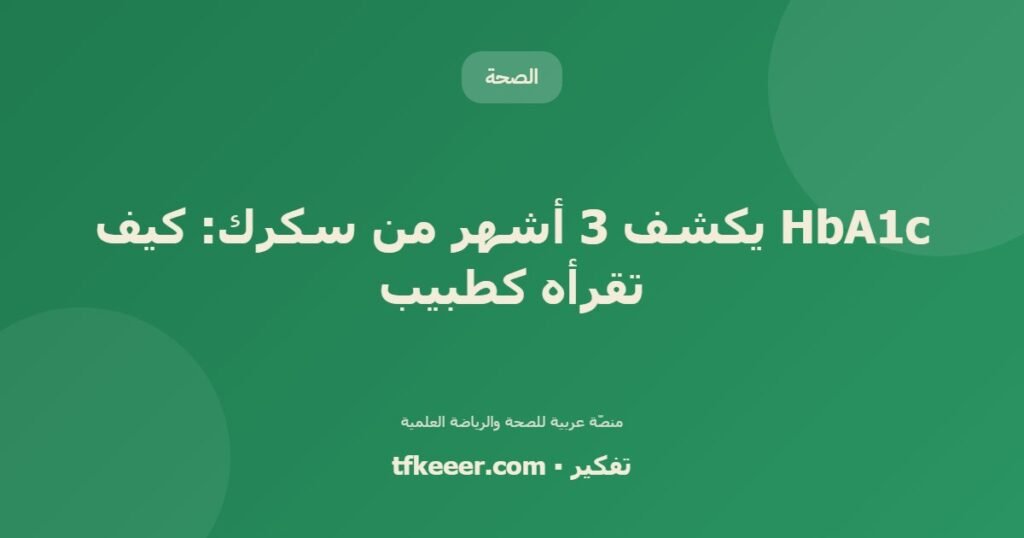 HbA1c يكشف 3 أشهر من سكرك: كيف تقرأه كطبيب - دليل علمي شامل من منصّة تفكير